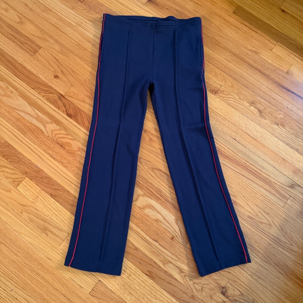 Christian Dior Monsieur Vintage Track Pants Size M Navy Blue Red Stripe Knit
